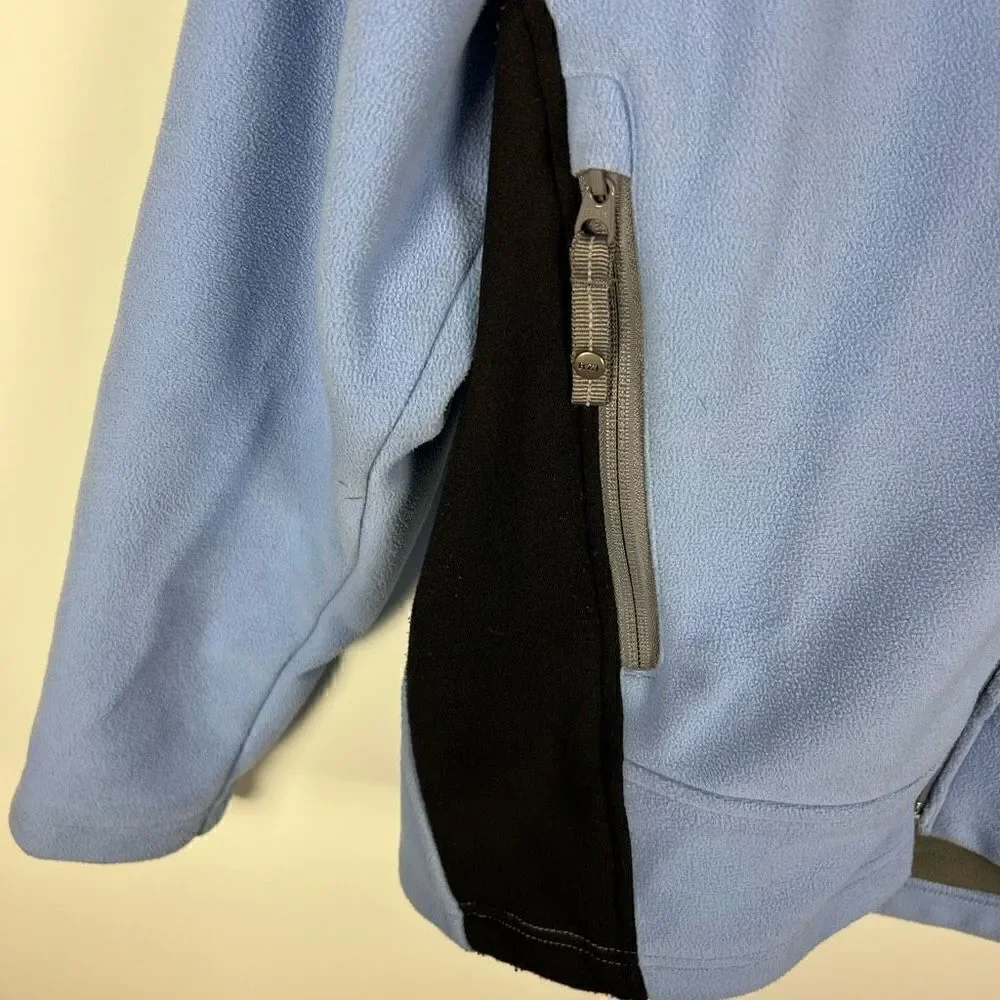 REI Fleece Full Zip Up Jacket light blue black big kids XL (16/18)